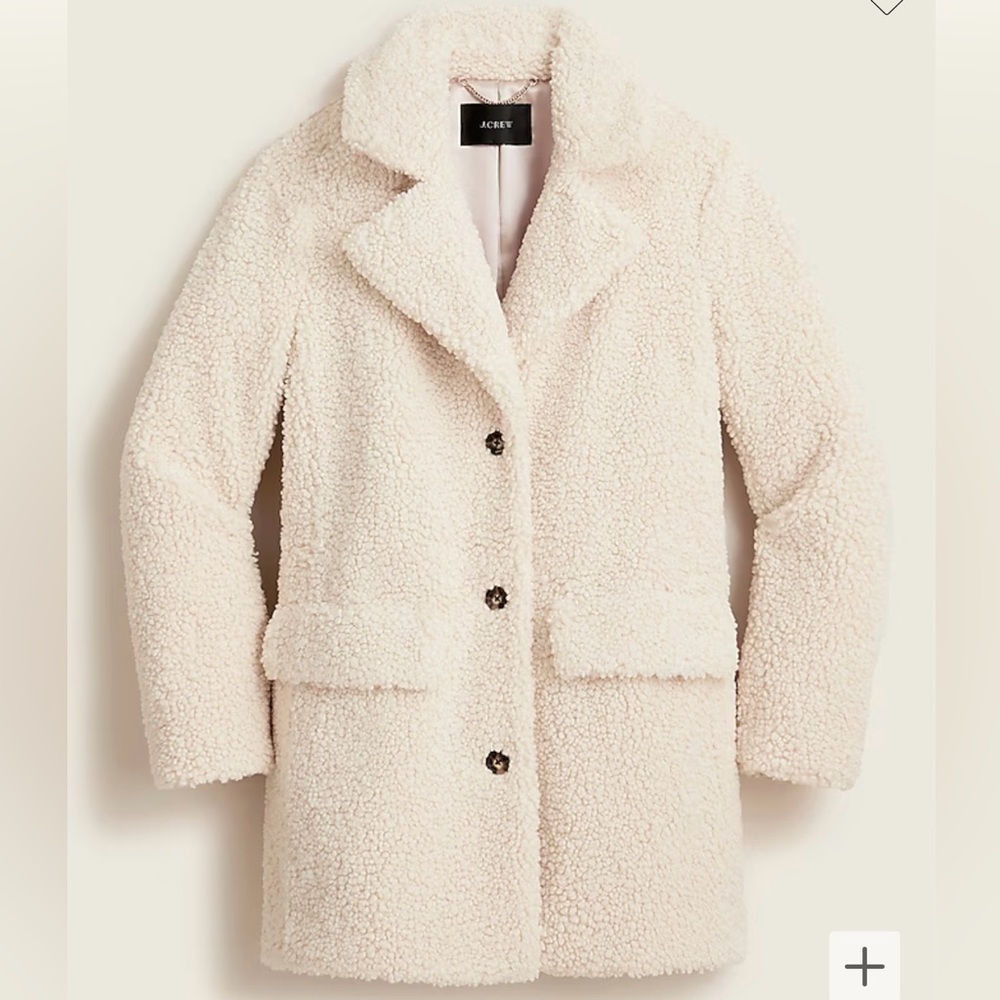 NWOT J Crew Teddy Sherpa Jacket- L